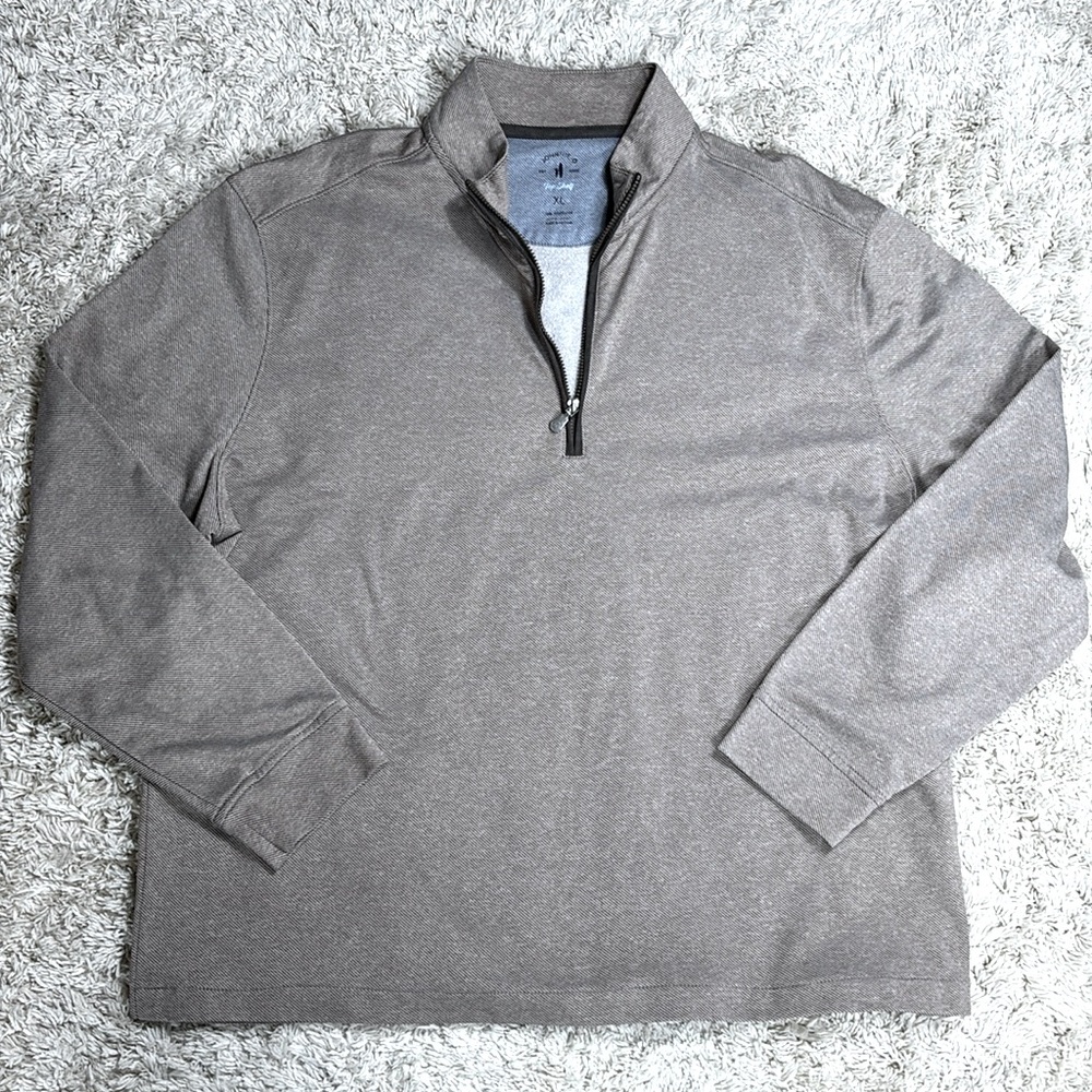 Johnnie-O Men's 1/4 Zip, Brown, Size XL